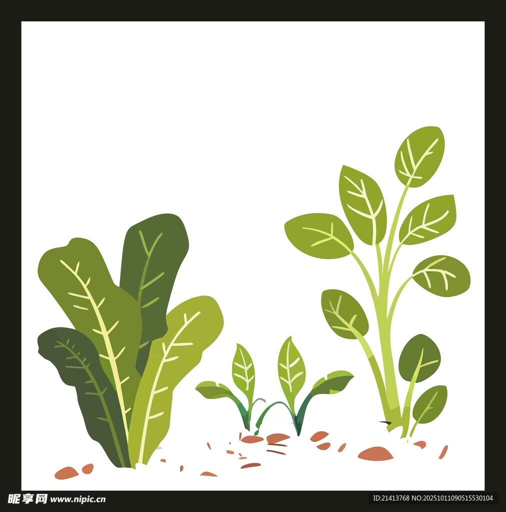 田園風(fēng)綠植插畫