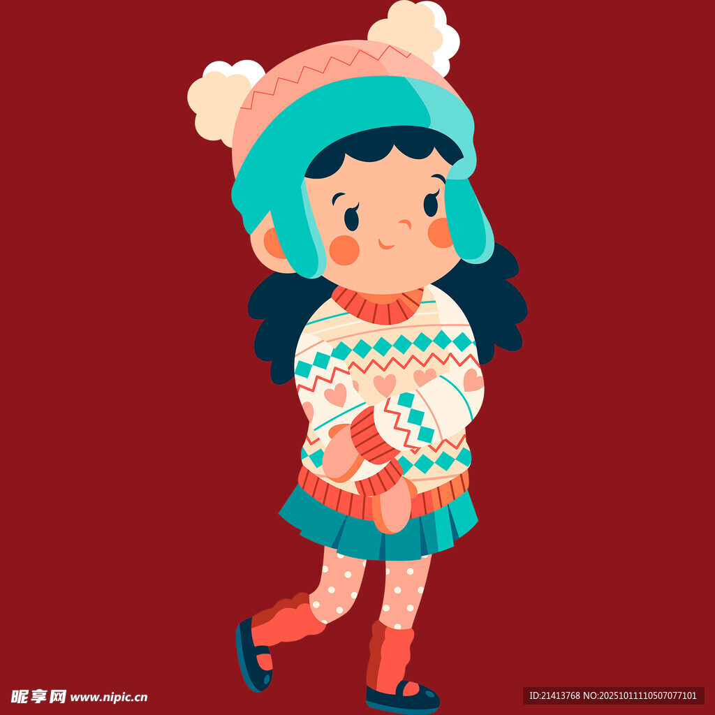 冬日可愛女孩針織裝造型