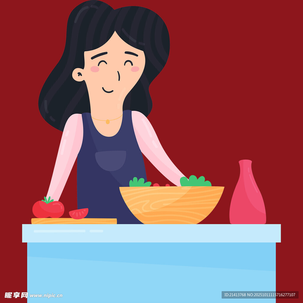 女子桌邊準(zhǔn)備食材