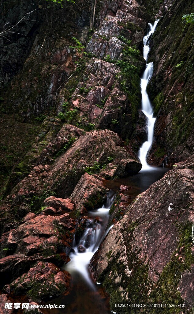 山間溪流瀑布景觀