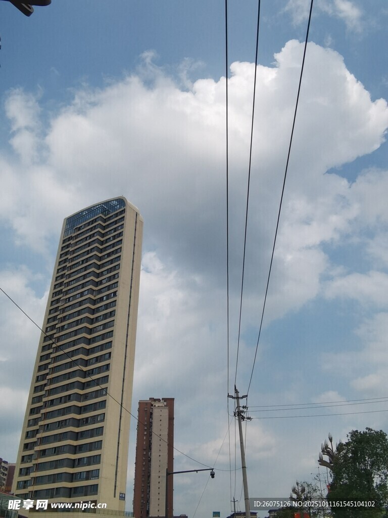 城市高樓與空中纜車景觀