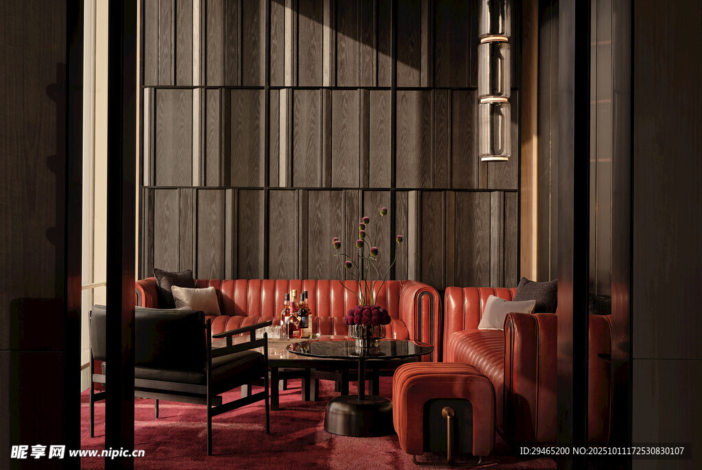 復古風格客廳沙發(fā)場景