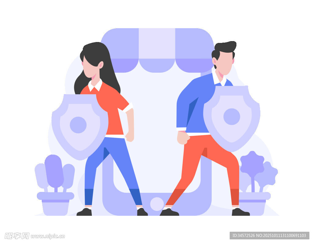 兩人持盾前行保護(hù)商業(yè)安全