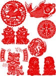 傳統(tǒng)喜慶紅色剪紙圖案