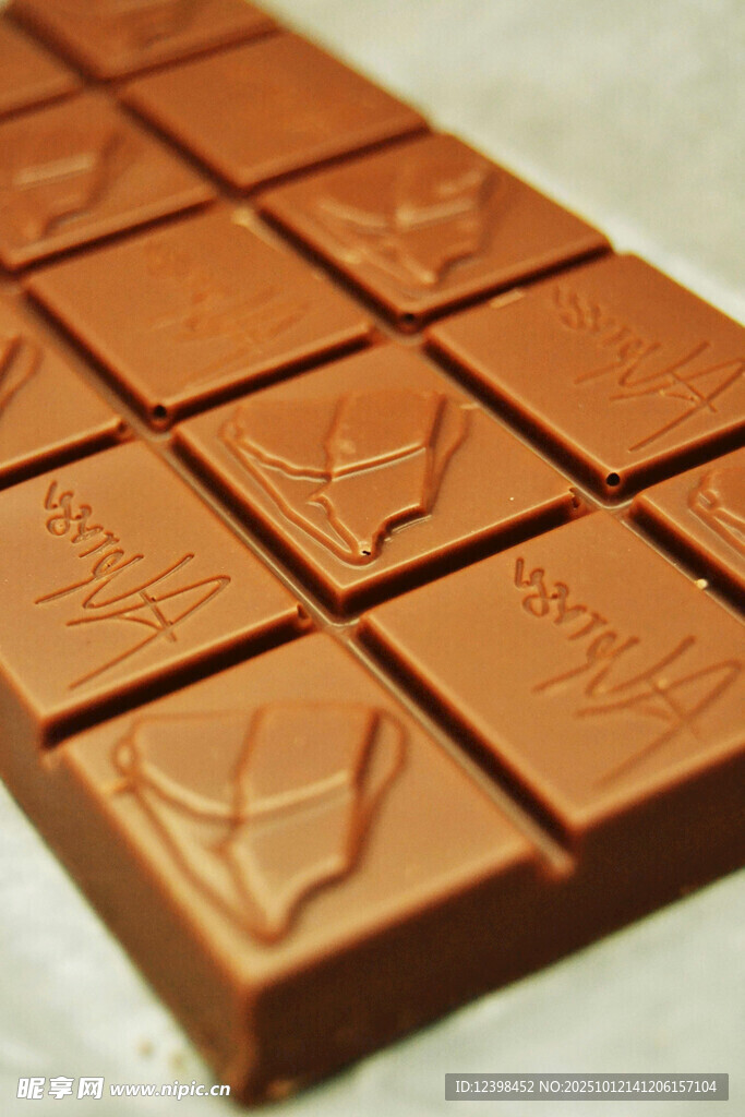 精美巧克力塊特寫