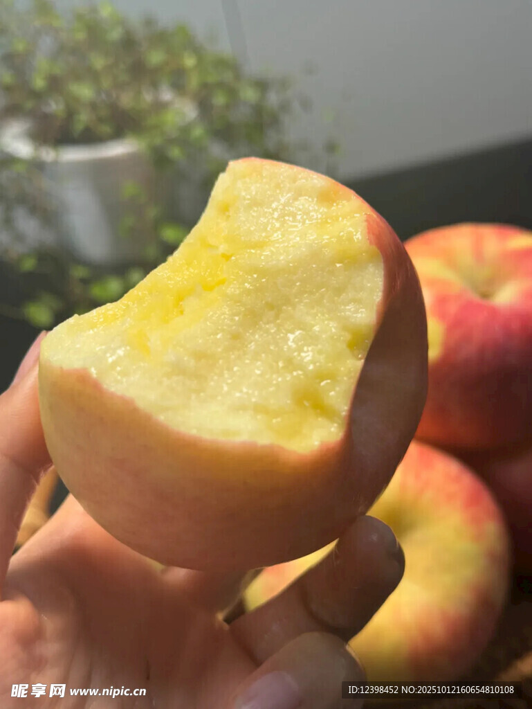 咬過(guò)的新鮮桃子特寫