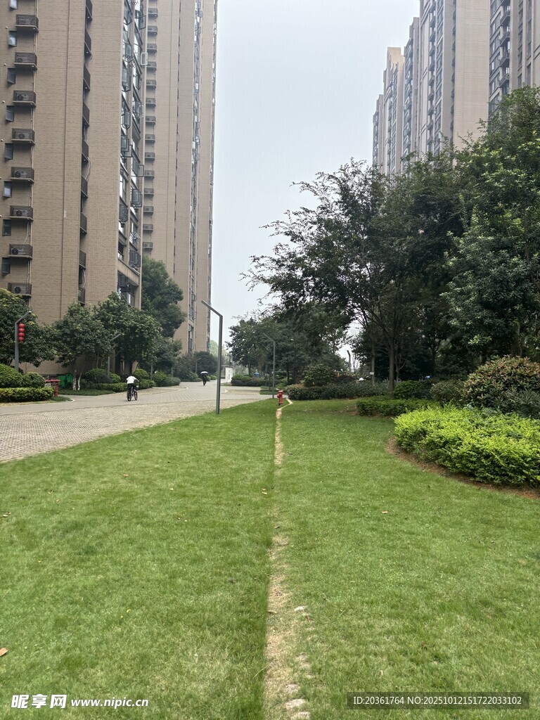 小區(qū)內(nèi)的綠化草坪景觀