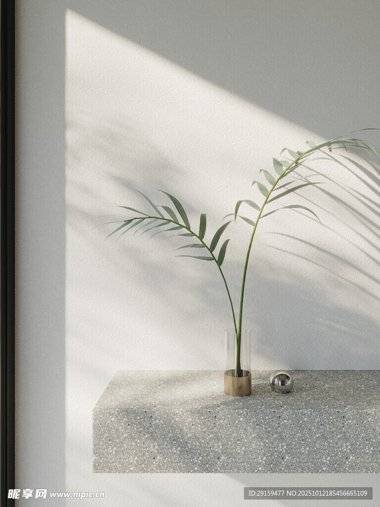 窗邊綠植靜謐自然之美