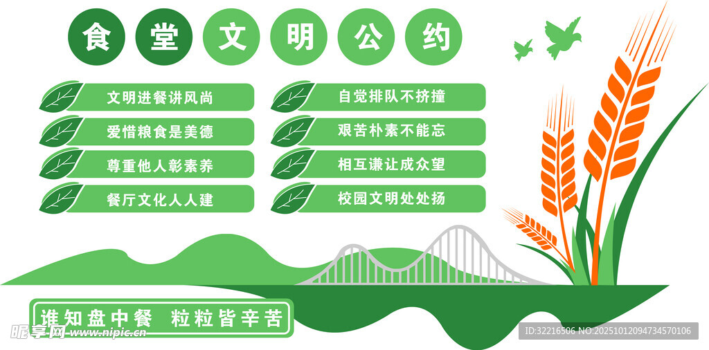 校園食堂文明公約文化墻