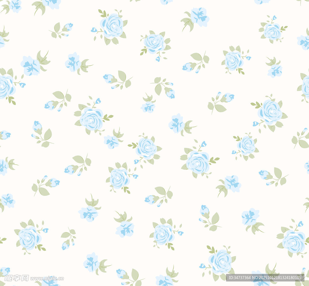 清新藍(lán)花碎花圖案背景
