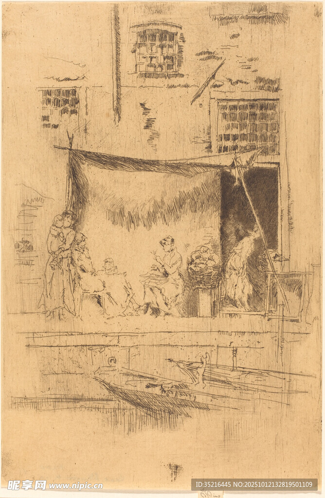 復(fù)古風(fēng)格室內(nèi)場景手繪圖