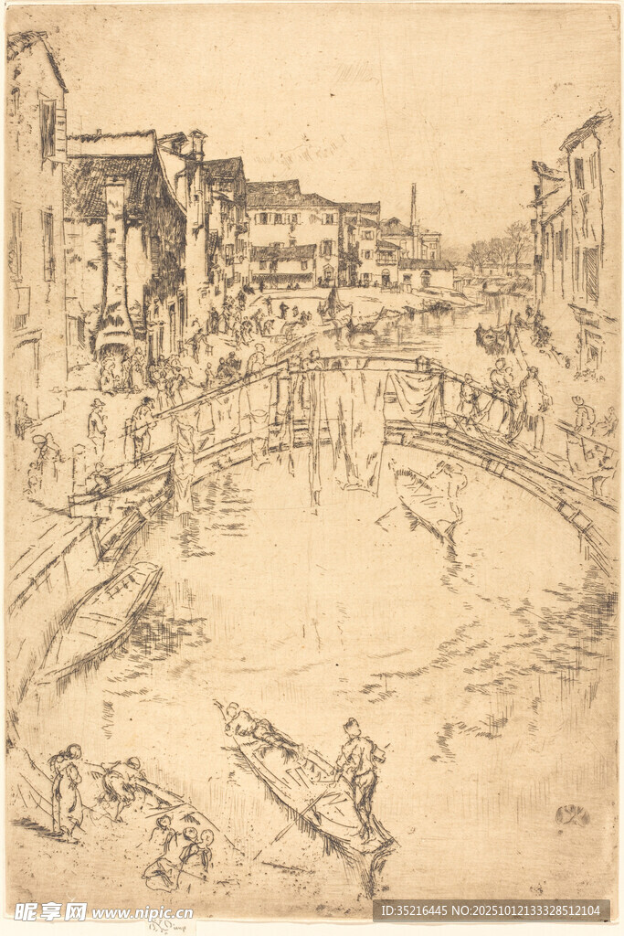 古街市井生活素描圖