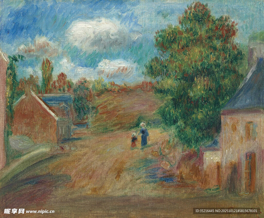 鄉(xiāng)村秋日油畫風景