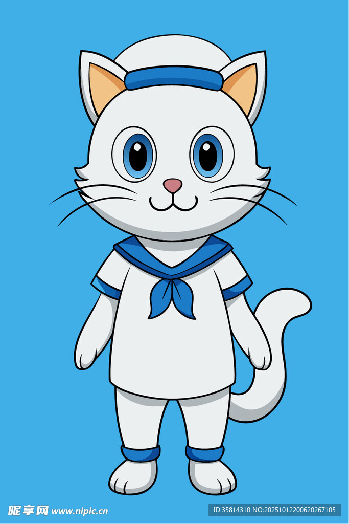 可愛貓咪水手形象