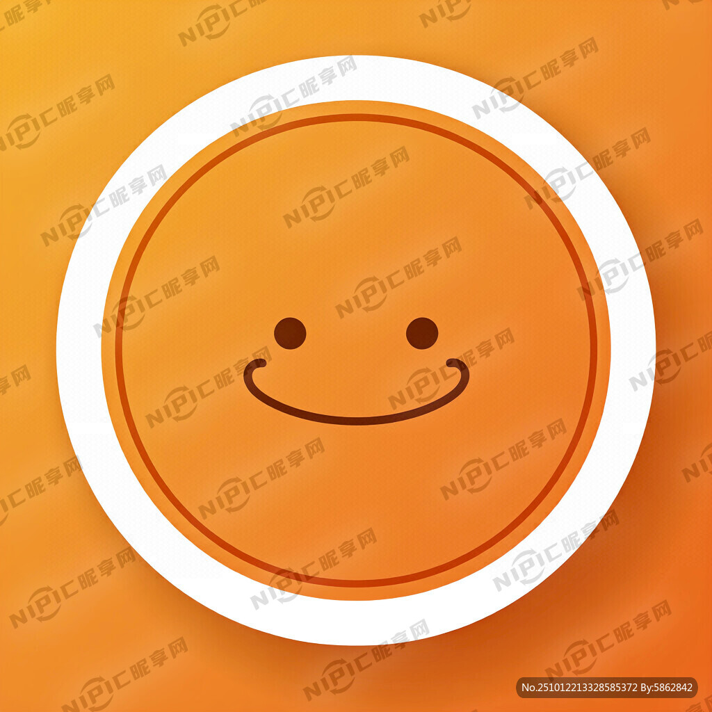 請生成一個抖音頭像的圓形橙色純
