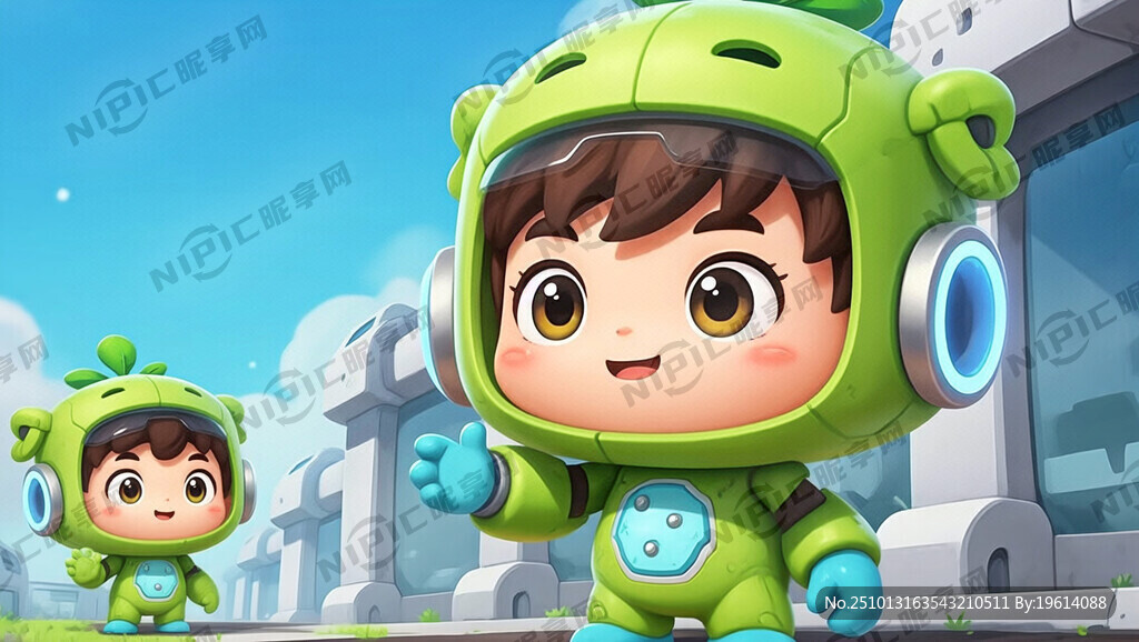 小學(xué)吉祥物 具有未來科技感的