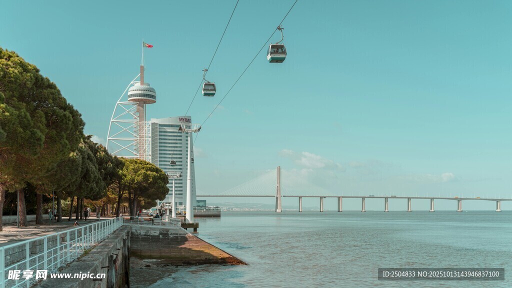 海濱纜車與跨海大橋美景