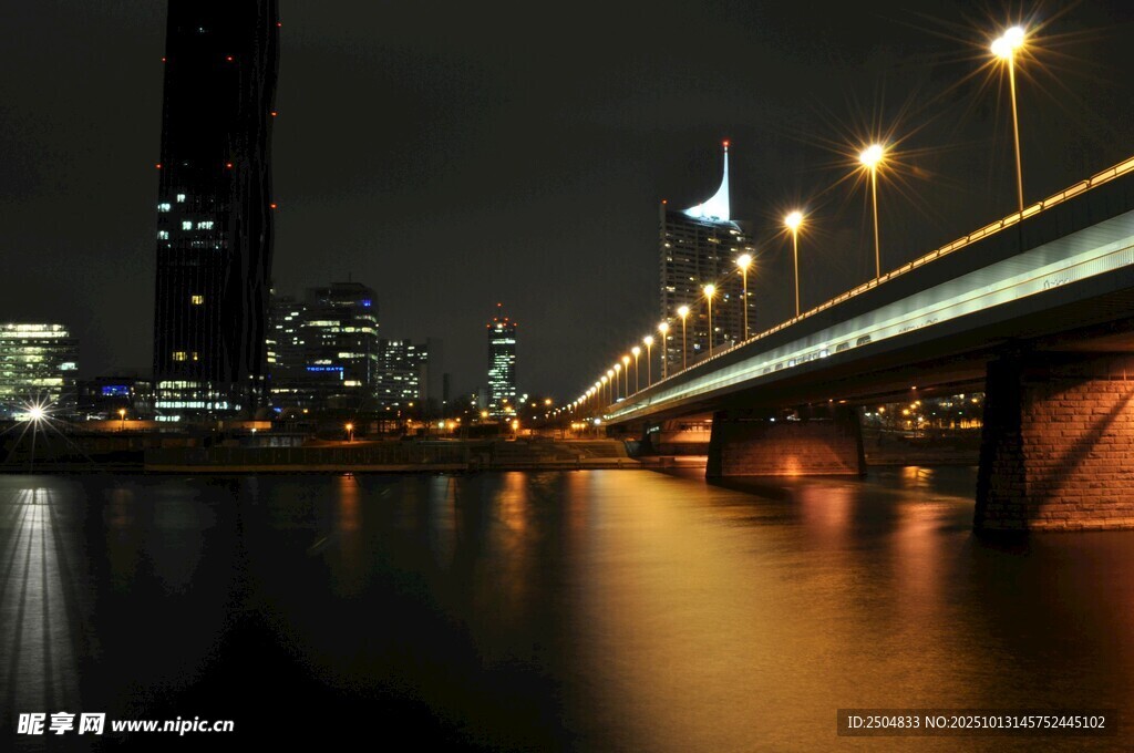 城市夜景中的橋梁與燈火