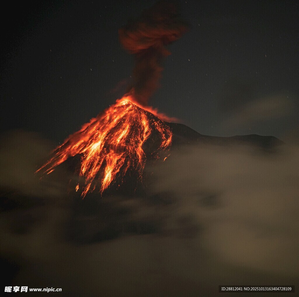 火山噴發(fā)壯觀景象