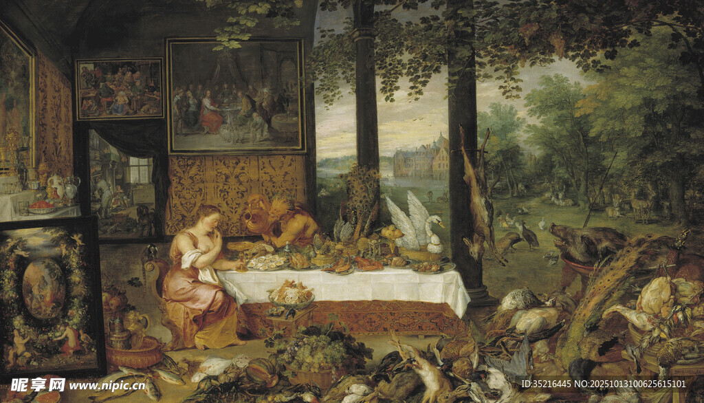 古典庭院中的閑適場景