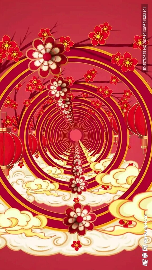 喜慶中式新年裝飾圖案