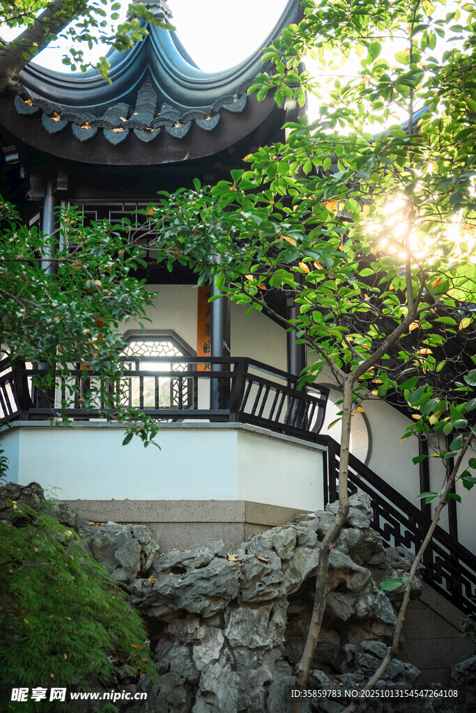 中式古典園林雅致景致