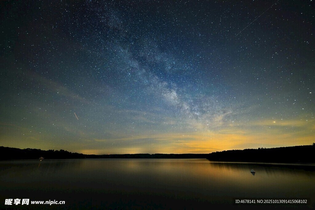 湖畔星空美景