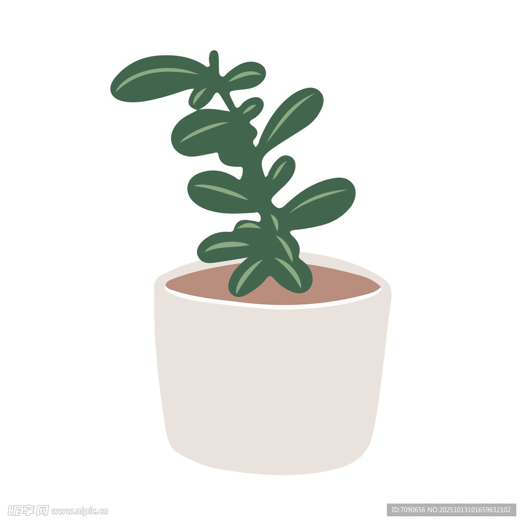 盆栽綠植插畫