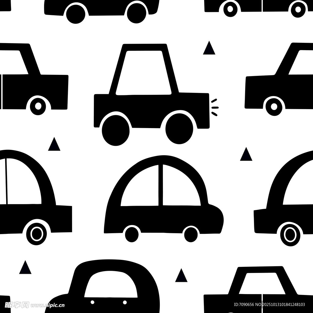 汽車幾何圖案無縫背景圖