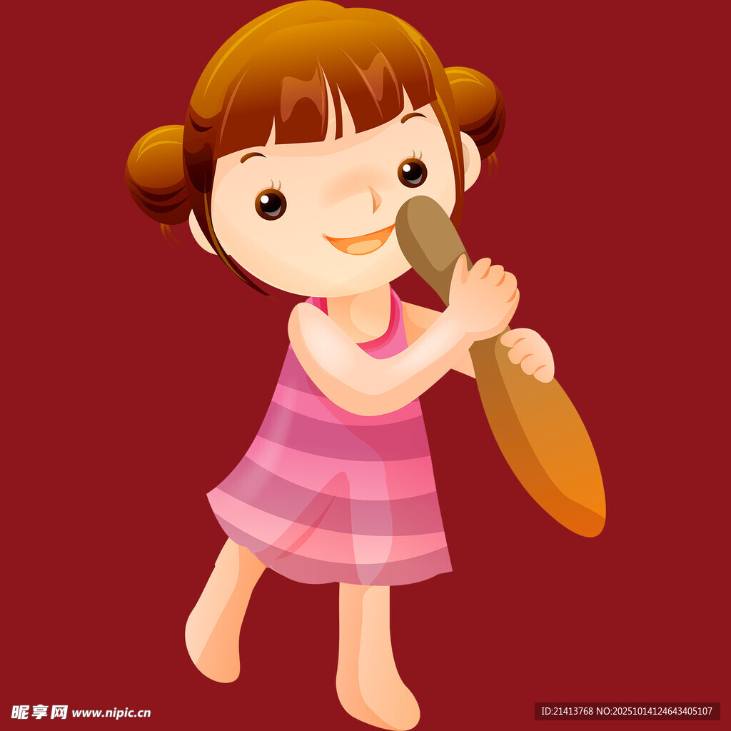 吹長笛的可愛小女孩
