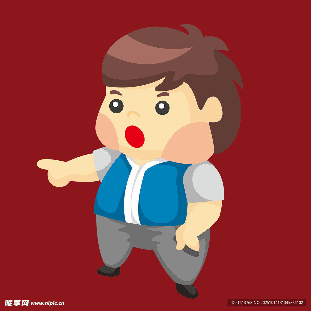 憤怒男孩指向前方
