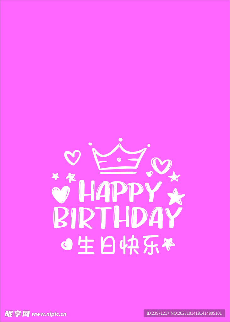 粉色生日快樂裝飾圖案