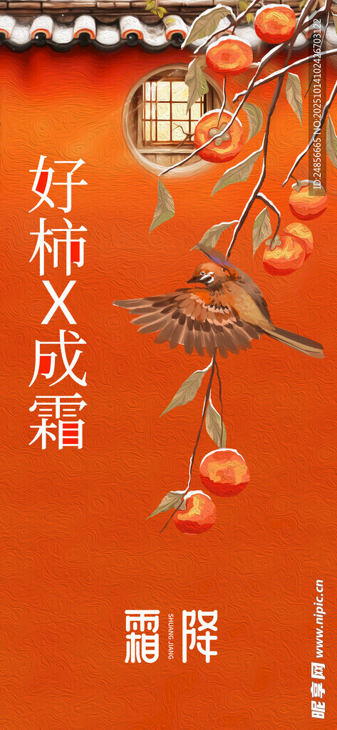 霜降海報展板 字體插畫 宣傳促