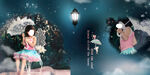 夢(mèng)幻童話風(fēng)女孩雪景插畫(huà)