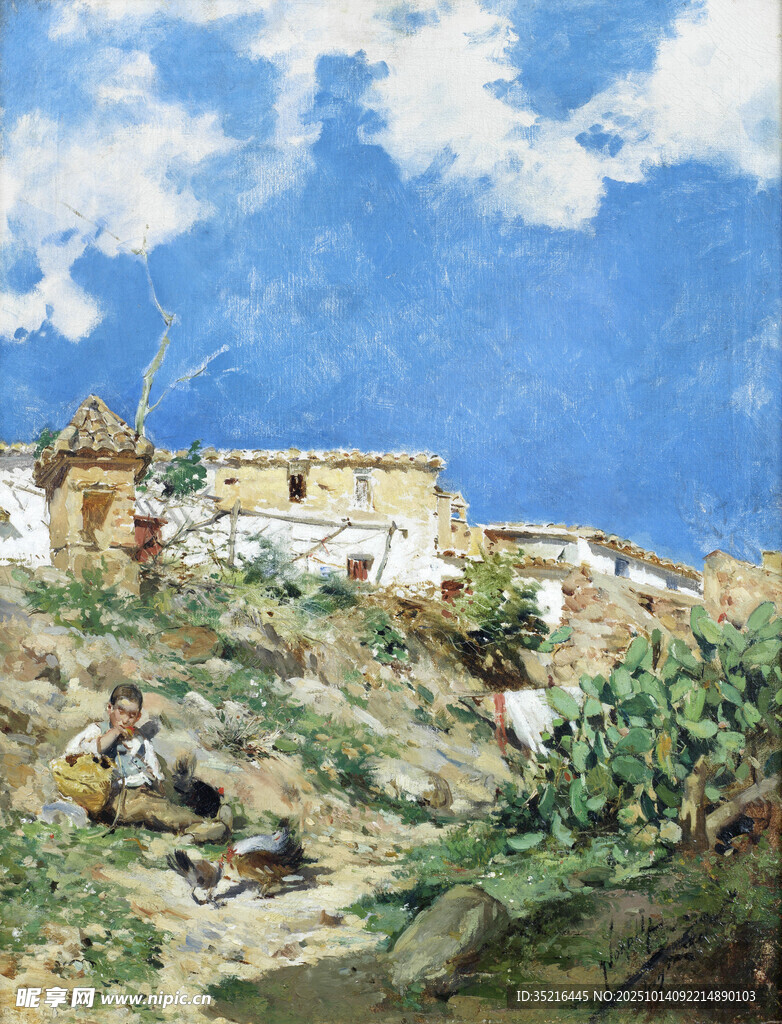 山間村落風(fēng)景圖