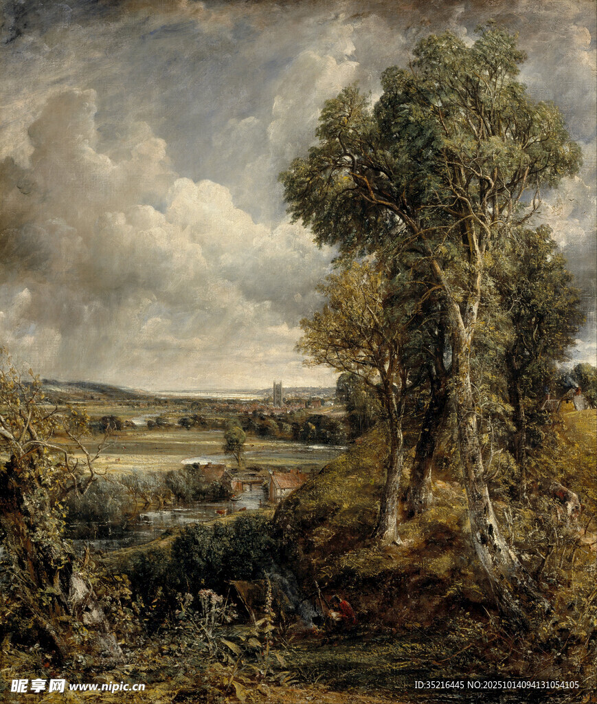 田園風(fēng)光油畫風(fēng)景圖