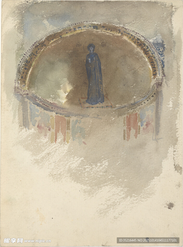 圓形空間中的孤獨身影