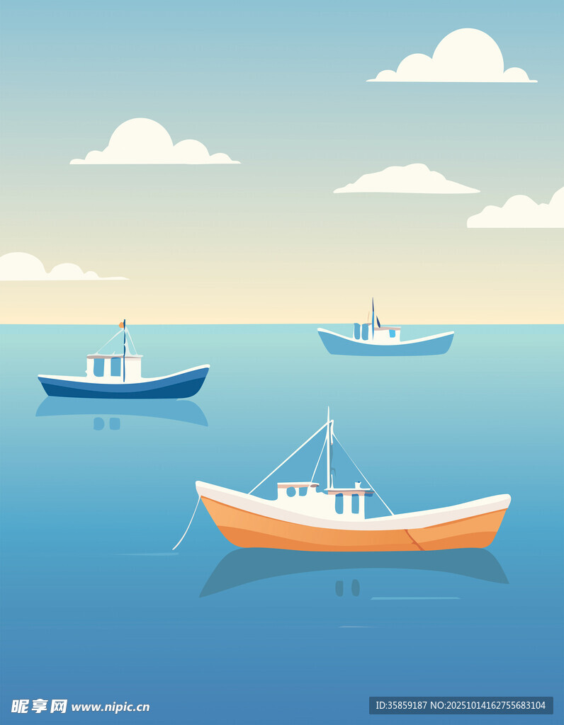 海上船只插圖