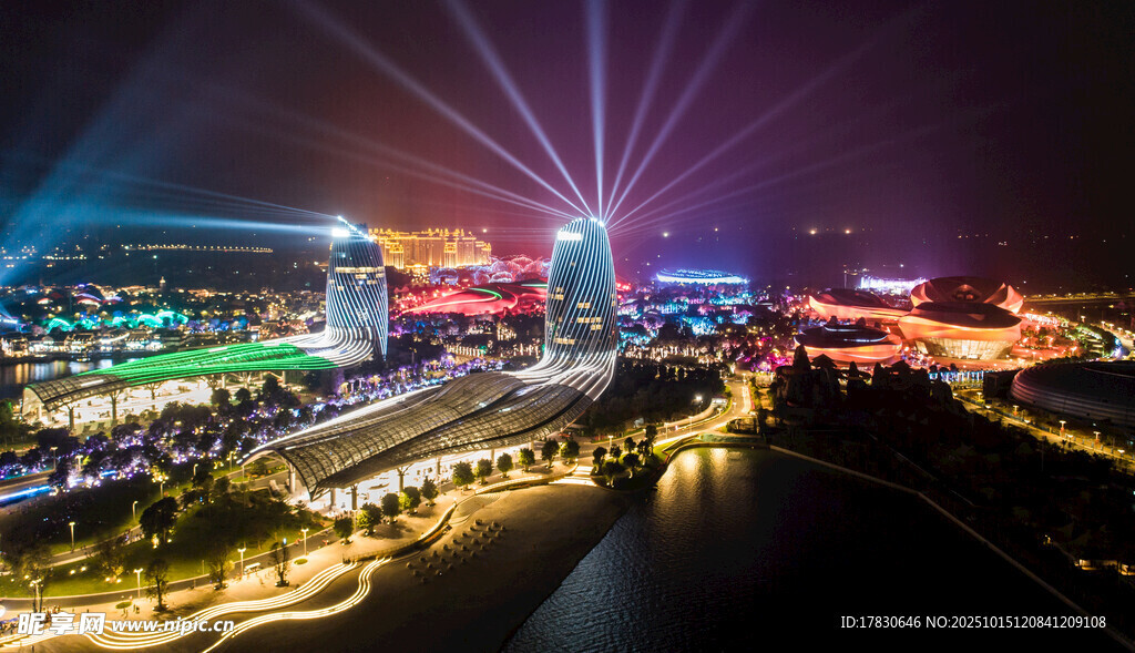 城市璀璨夜景燈光秀