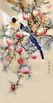 蟠桃喜鵲圖