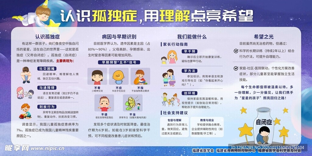 關(guān)愛星星的孩子孤獨(dú)癥宣傳欄