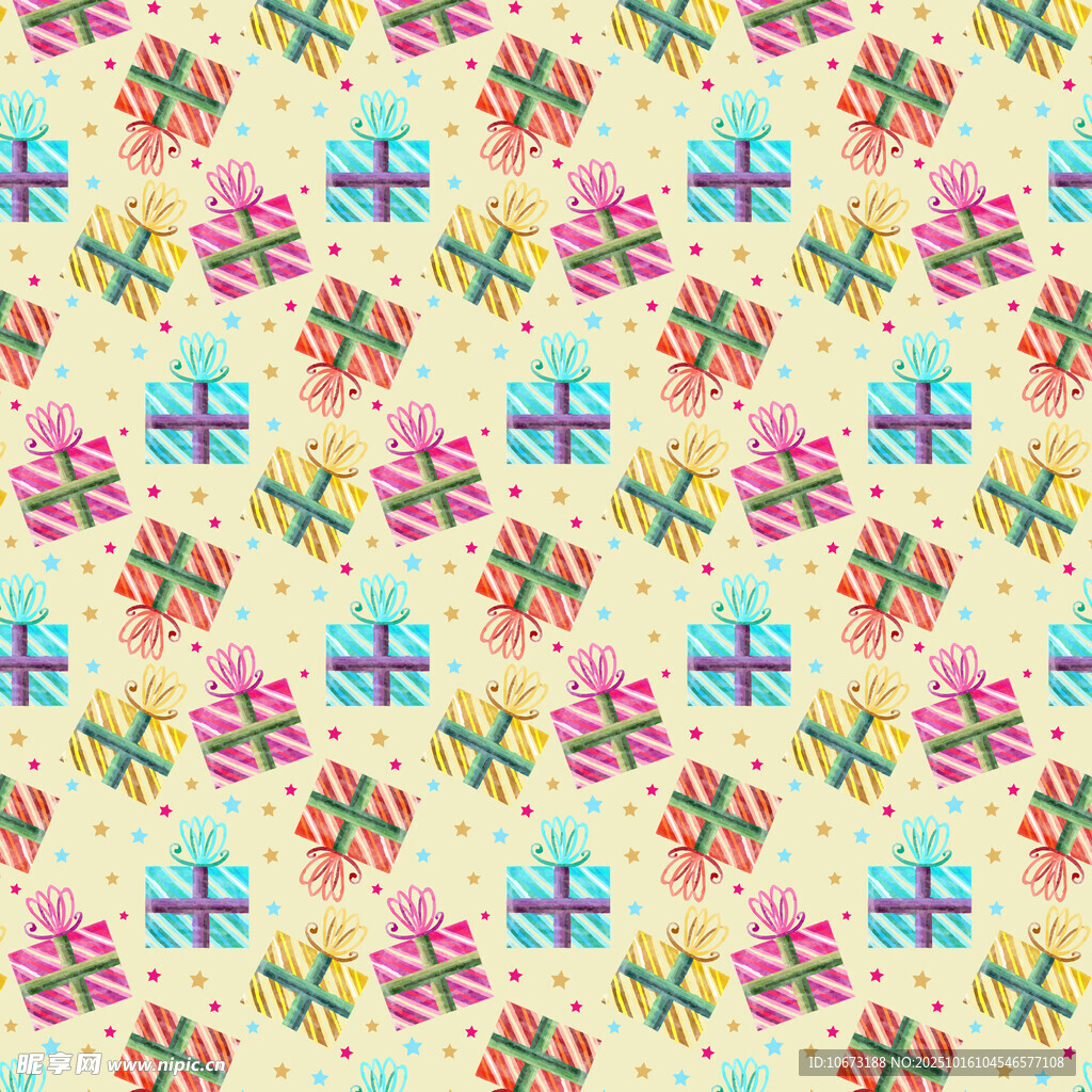 多彩禮物圖案背景