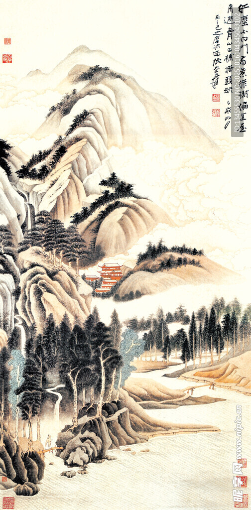 水墨山水國(guó)畫風(fēng)景圖