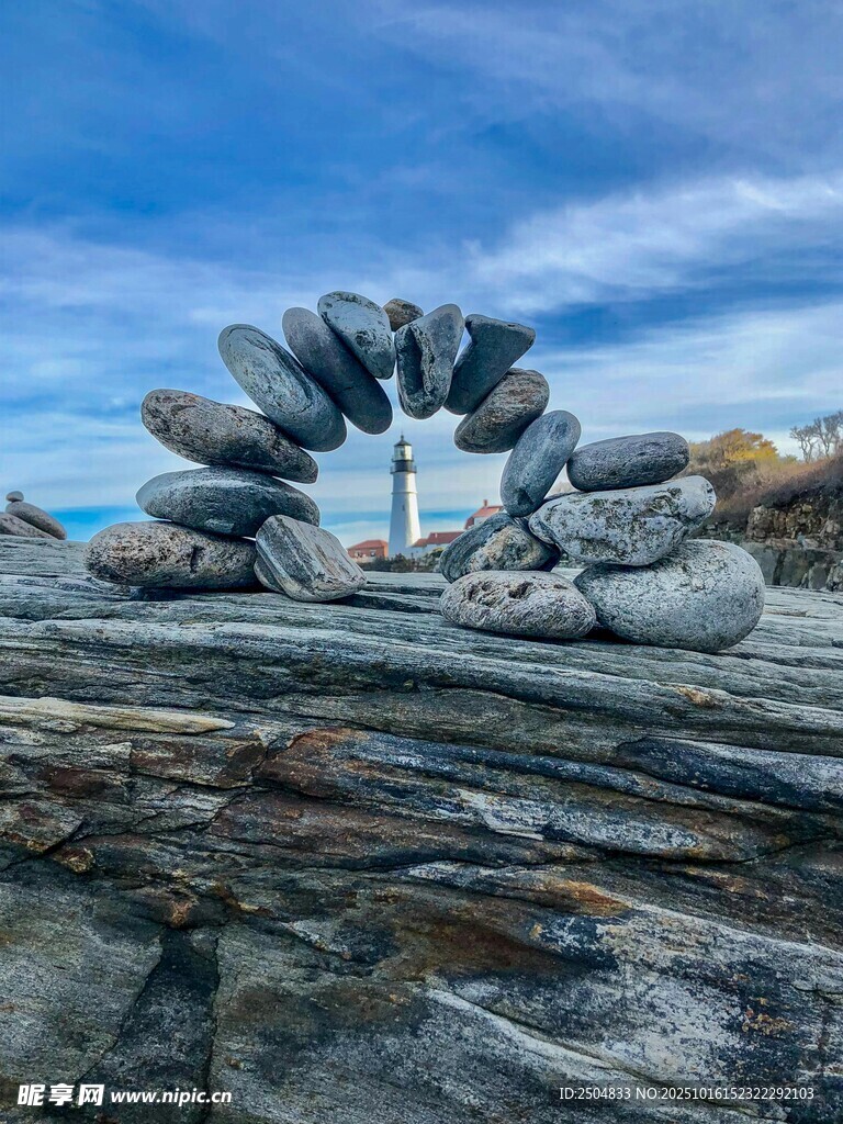 海邊石堆景觀
