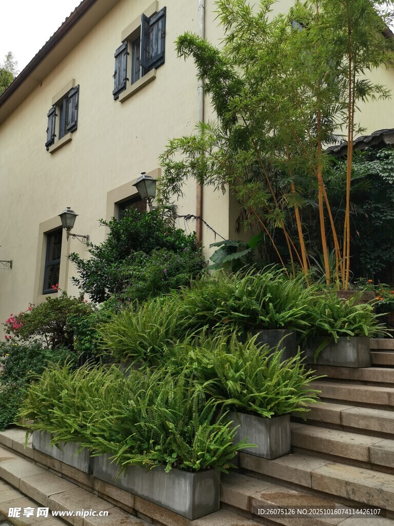 庭院綠植環(huán)繞的雅致住宅