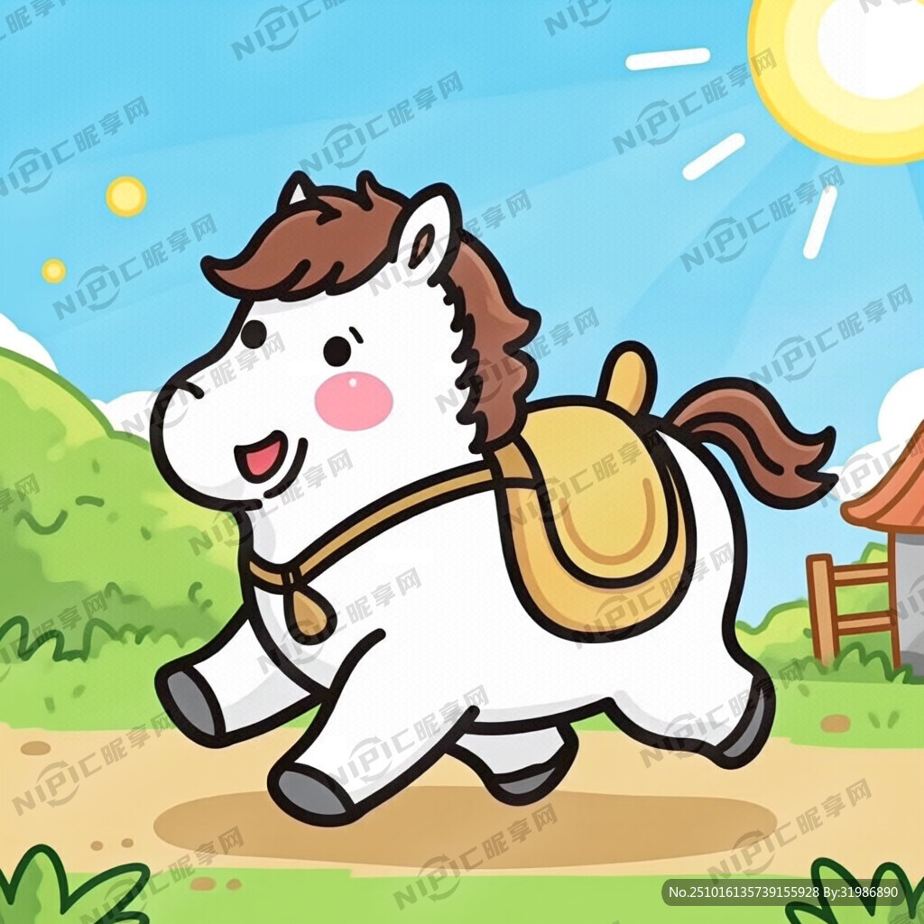 可愛胖胖的中國小馬