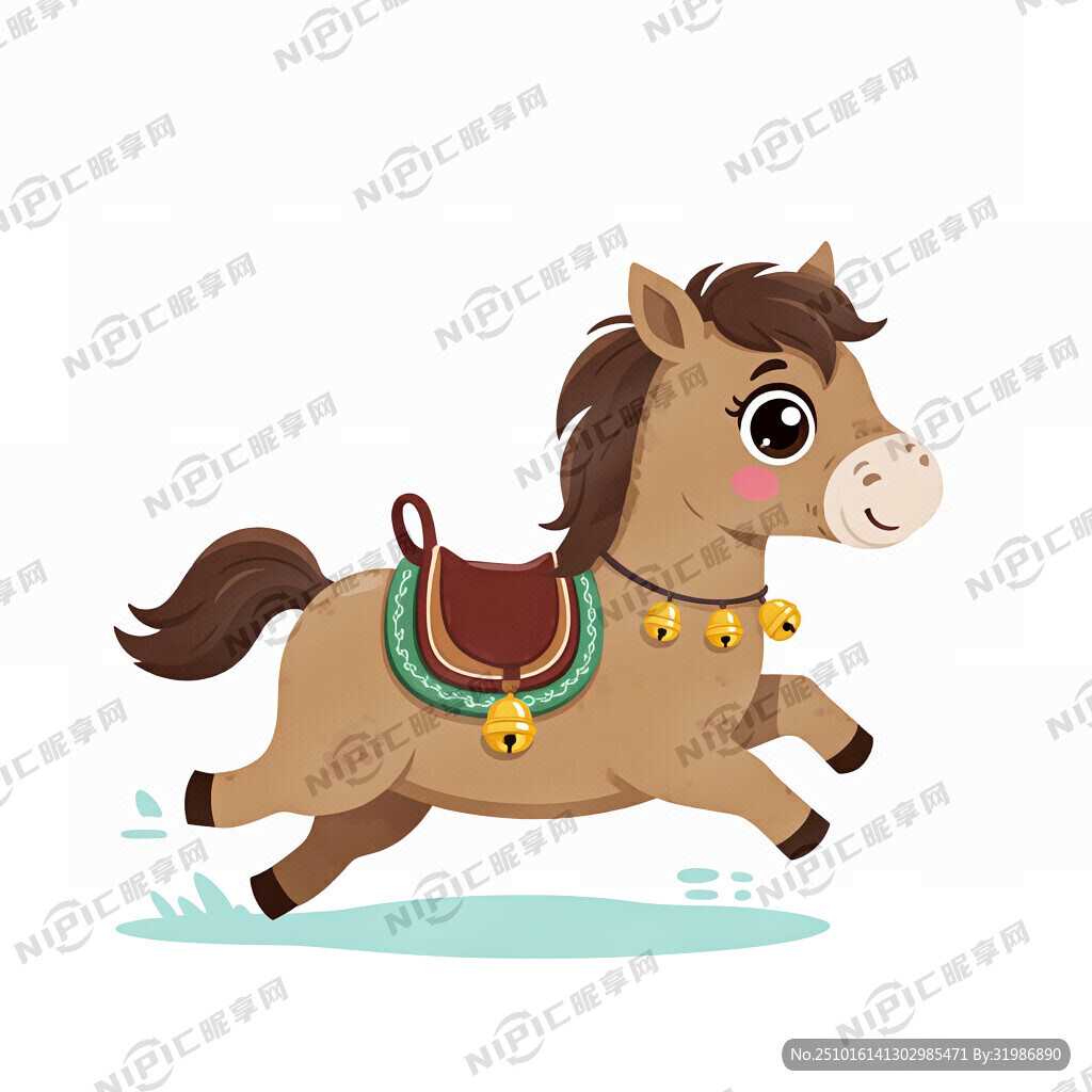 可愛胖胖的的小馬 新年小馬