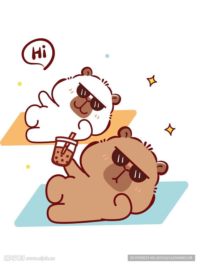 慵懶小熊愜意時光