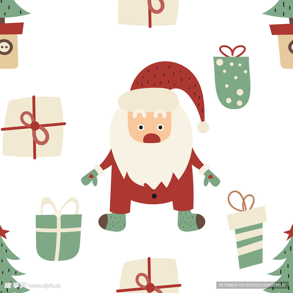 圣誕老人與圣誕禮物圖案