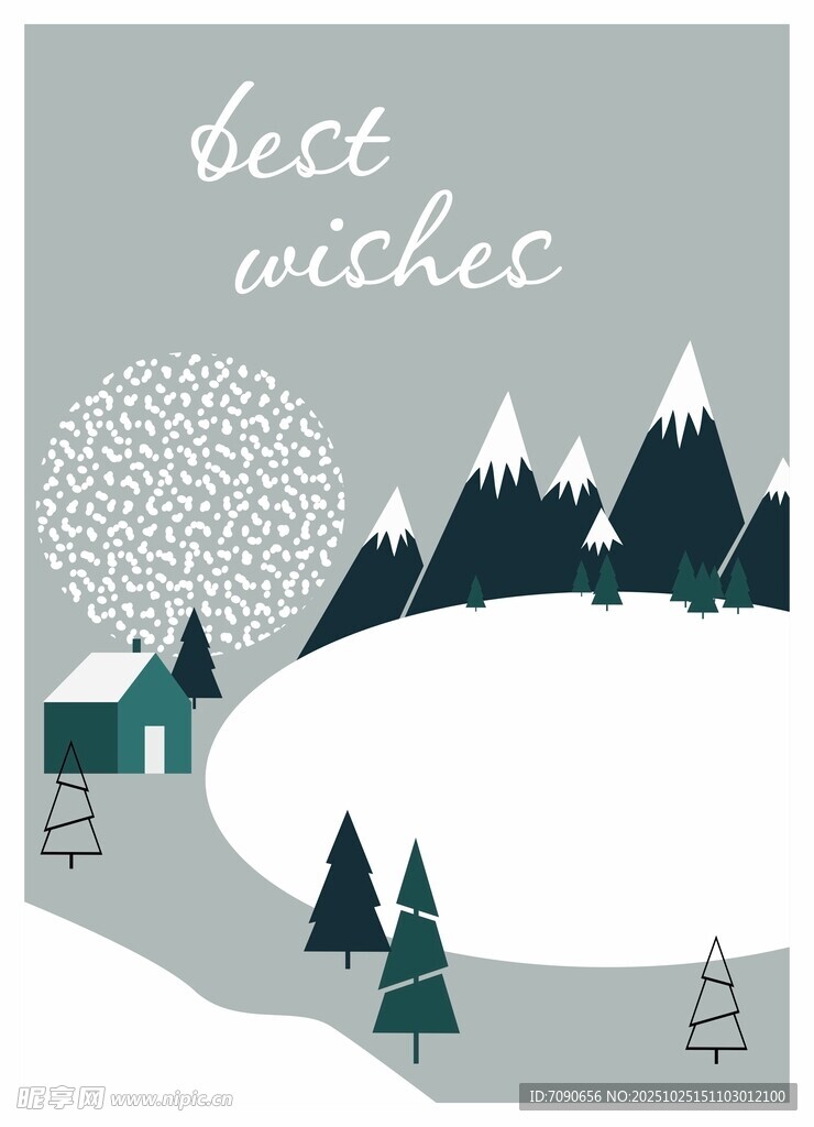 冬日雪景中的溫馨小屋